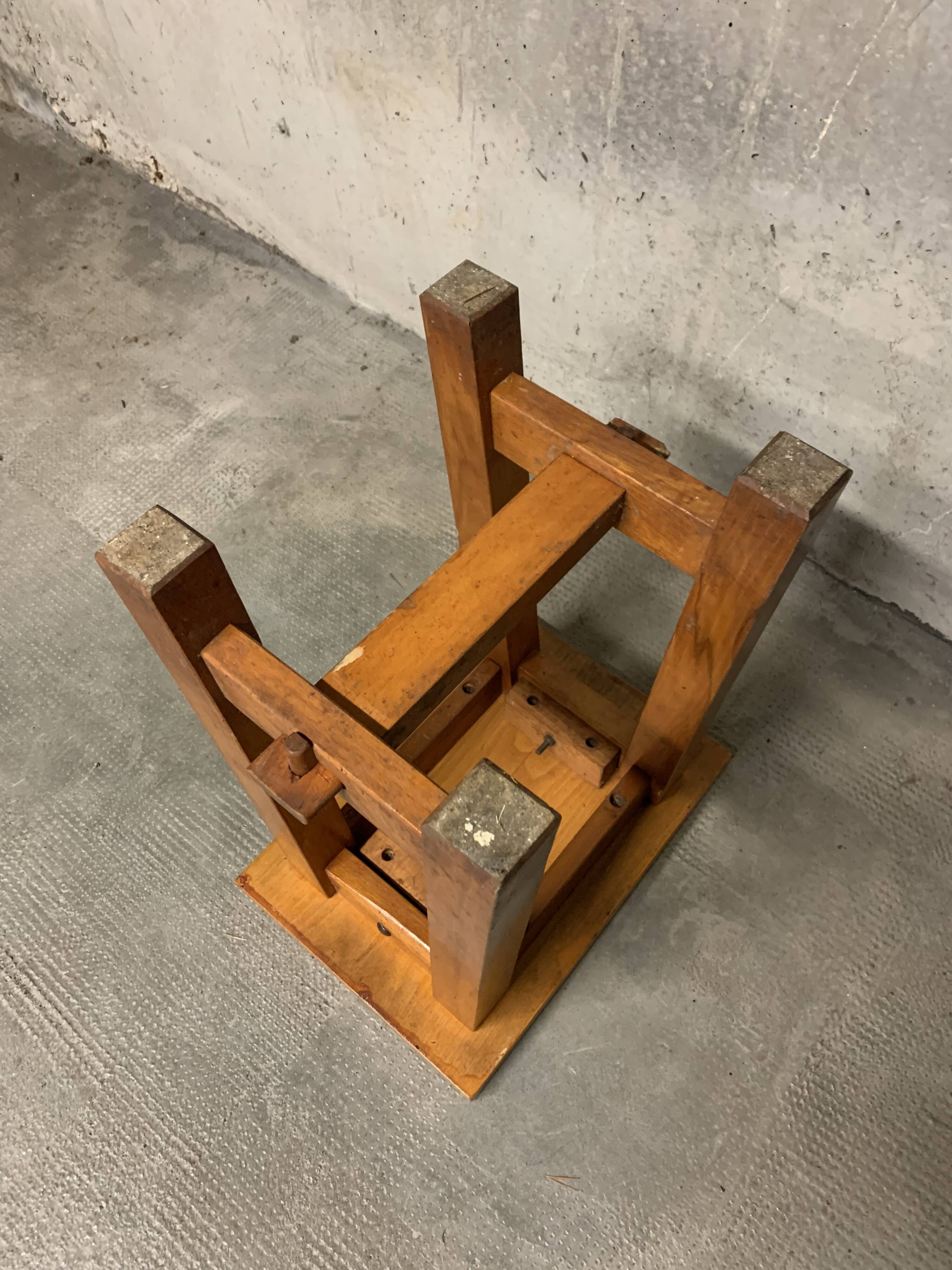 Vintage solid wood regional craft stool