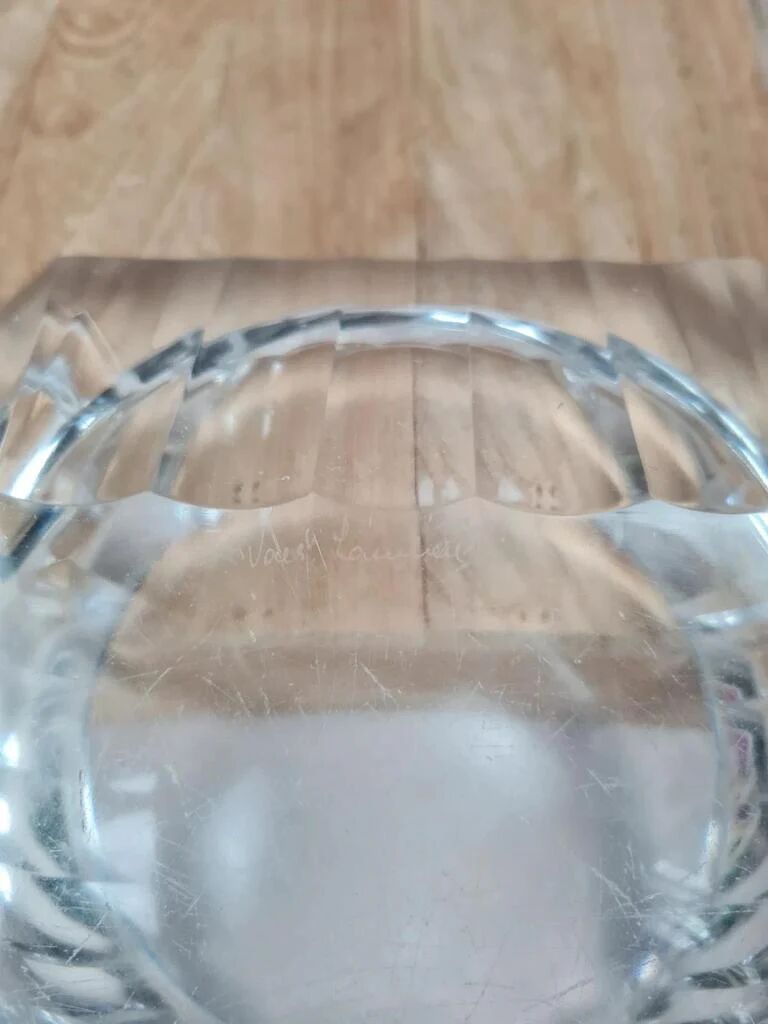 Cendrier en cristal signé Val Saint Lambert, vintage 1960