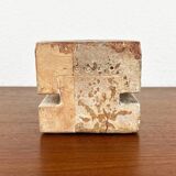 Klaus Lehmann, Cubist art sculpture in postmodern German brutalist ceramic Studio Pottery no. 337 81, 1981