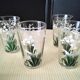 6 Goblet-shaped tea glasses with VMC screen-printed decoration