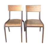 Lot of 2 vintage school chairs