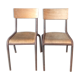 Lot of 2 vintage school chairs
