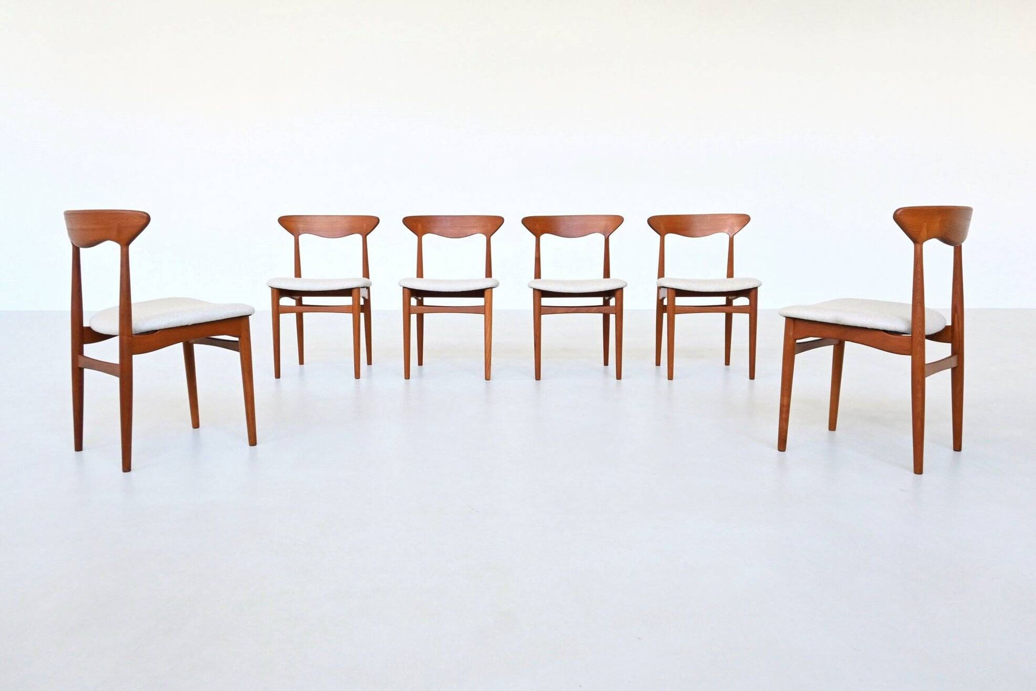 Christian Linneberg set of six dining chairs in teak Denmark 1960