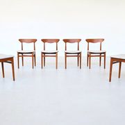 Christian Linneberg set of six dining chairs in teak Denmark 1960