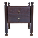 Table de chevet en châtaignier, Portugal années 1960