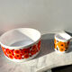 Rainbow bowl lotus orange and red vintage 70s tbe