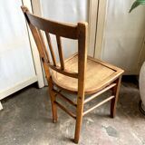 Bistro chair in dark beech with embossed seat