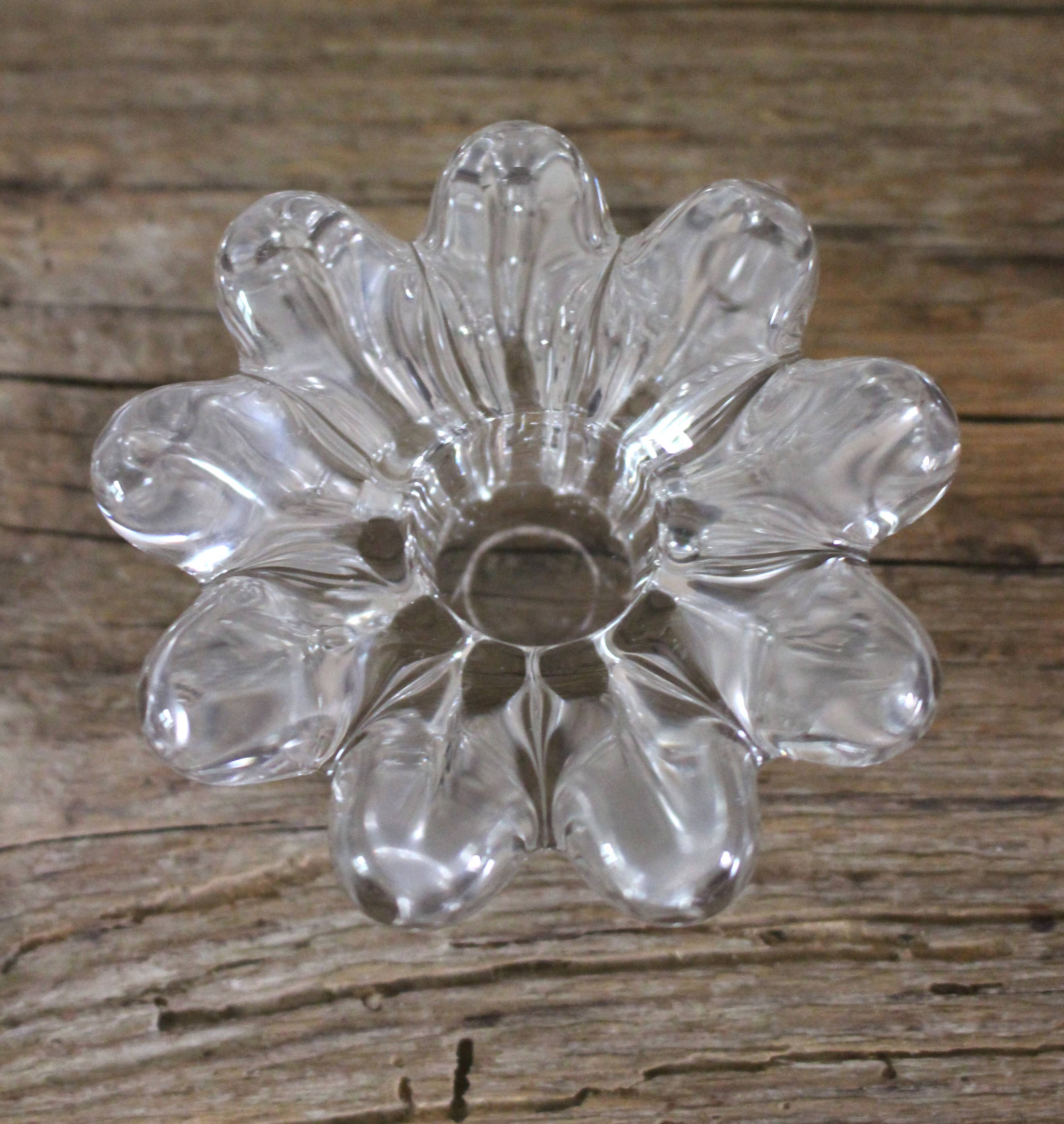 Glass flower candle holder vintage taper candle