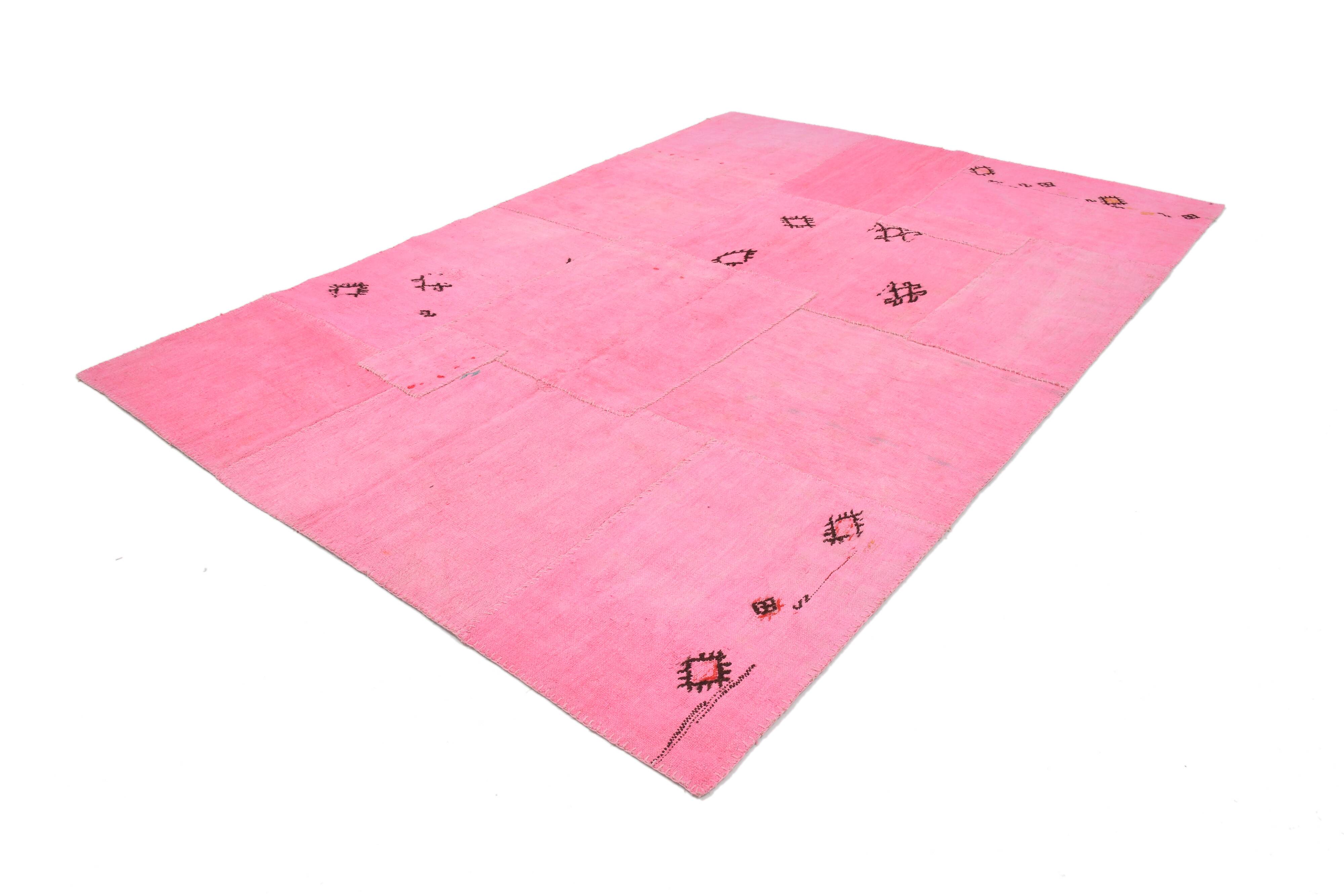 Tapis Kilim rose 7x10, 220x311 cm
