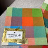 Vintage plaid cotton napkins