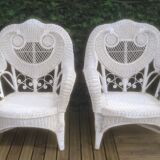 Vintage peacock rattan garden furniture