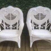 Vintage peacock rattan garden furniture