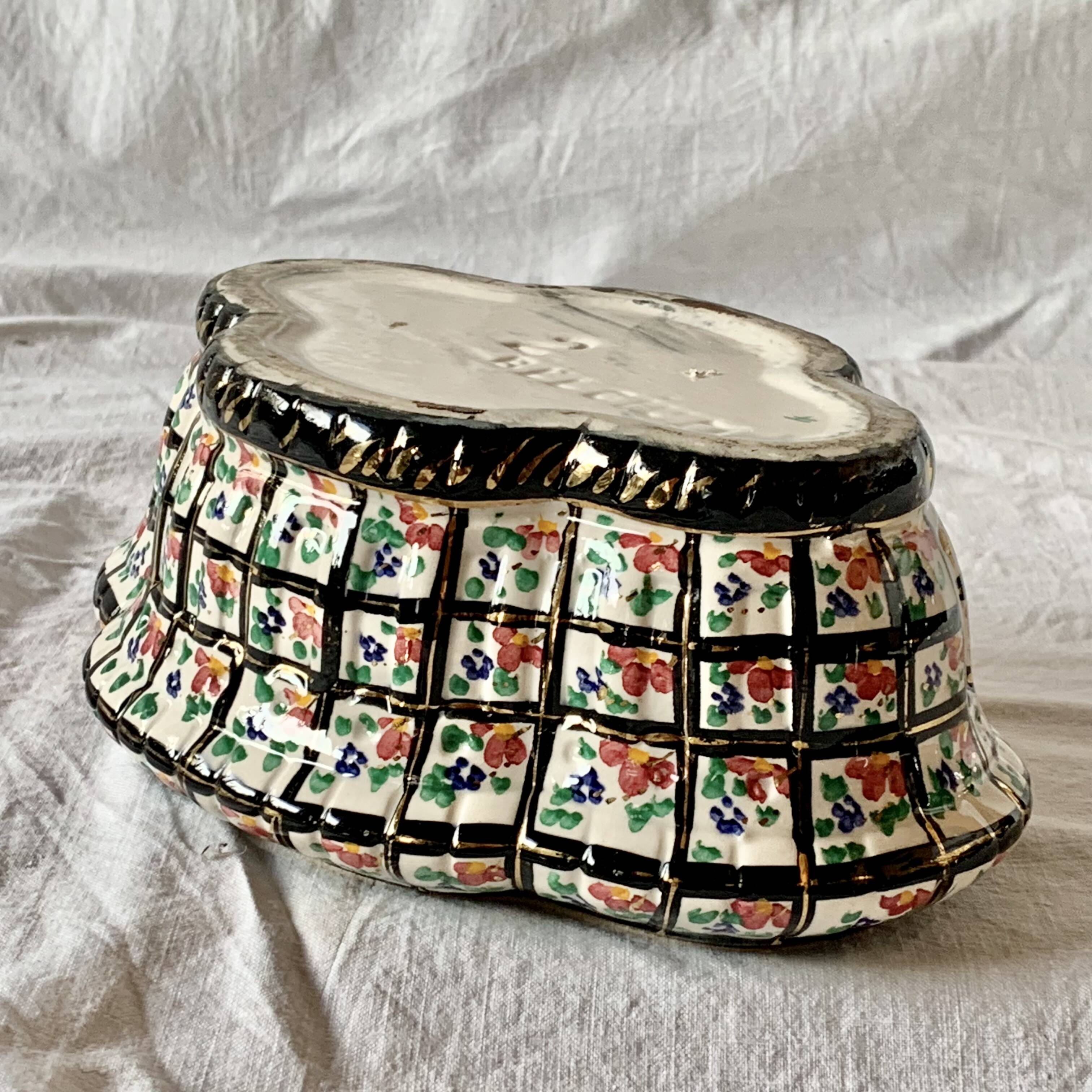 Vintage Hubert Bequet porcelain candy box - Louis XV series - 1950