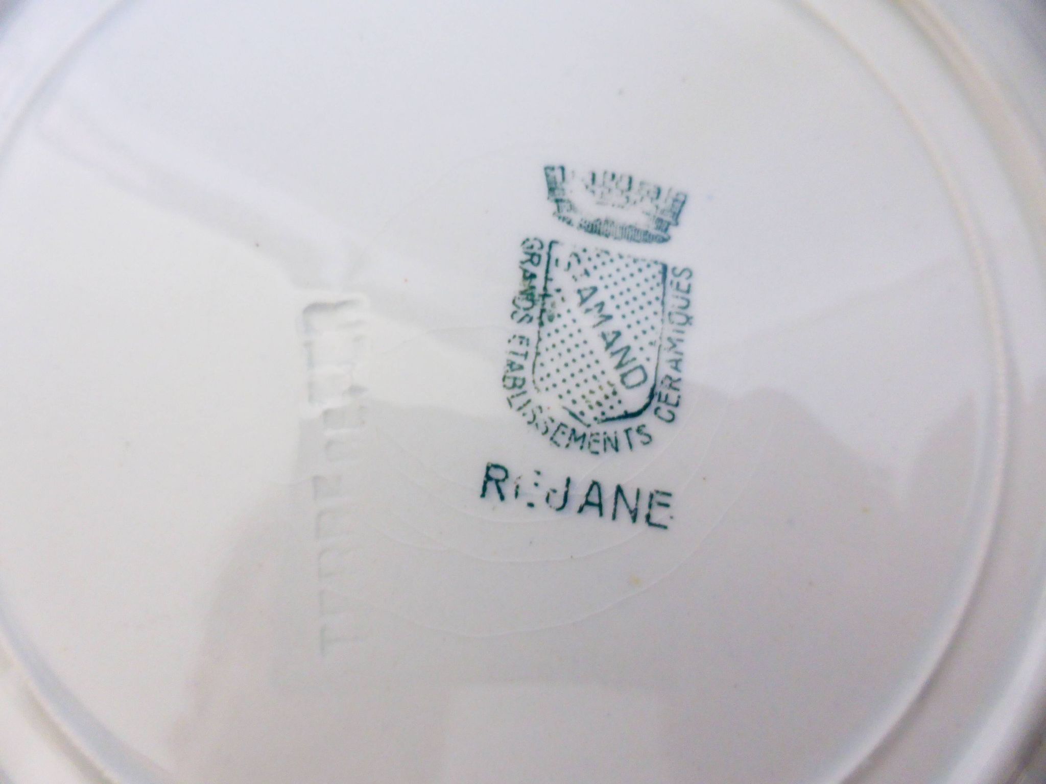 5 assiettes plates en terre de fer de St Amand modèle Réjane 210726