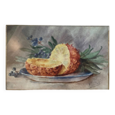 Still life painting with pineapple