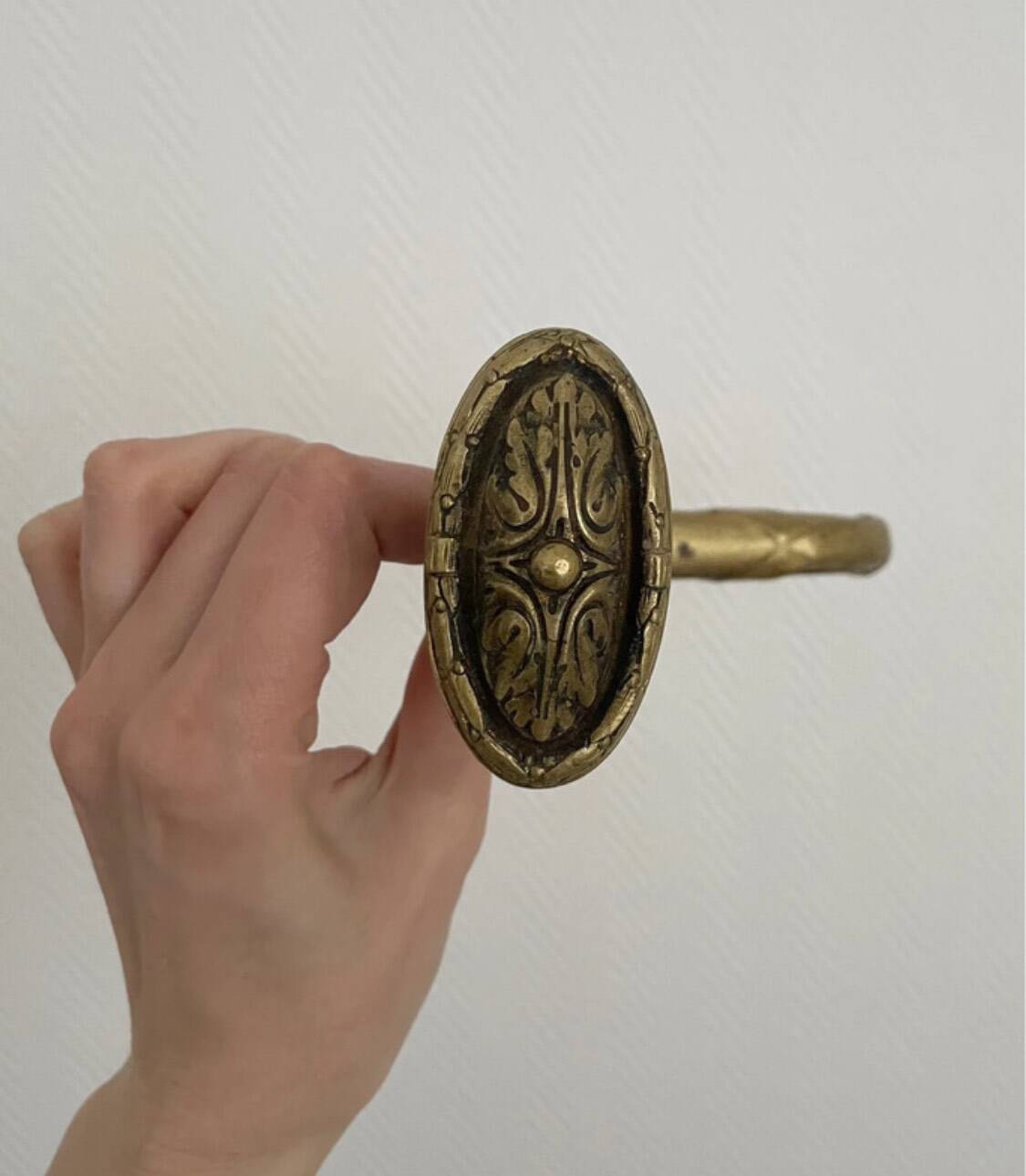 Solid brass door handle