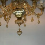 Venetian glass chandelier from Murano, green, circa 1920.
