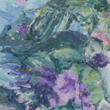 Still life with flowers and photograph
