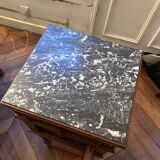 Antique Walnut and Marble Bedside Table