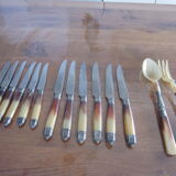 12 old knives and salad cutlery