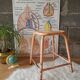 Pair of low metal stools industrial workshop - vintage