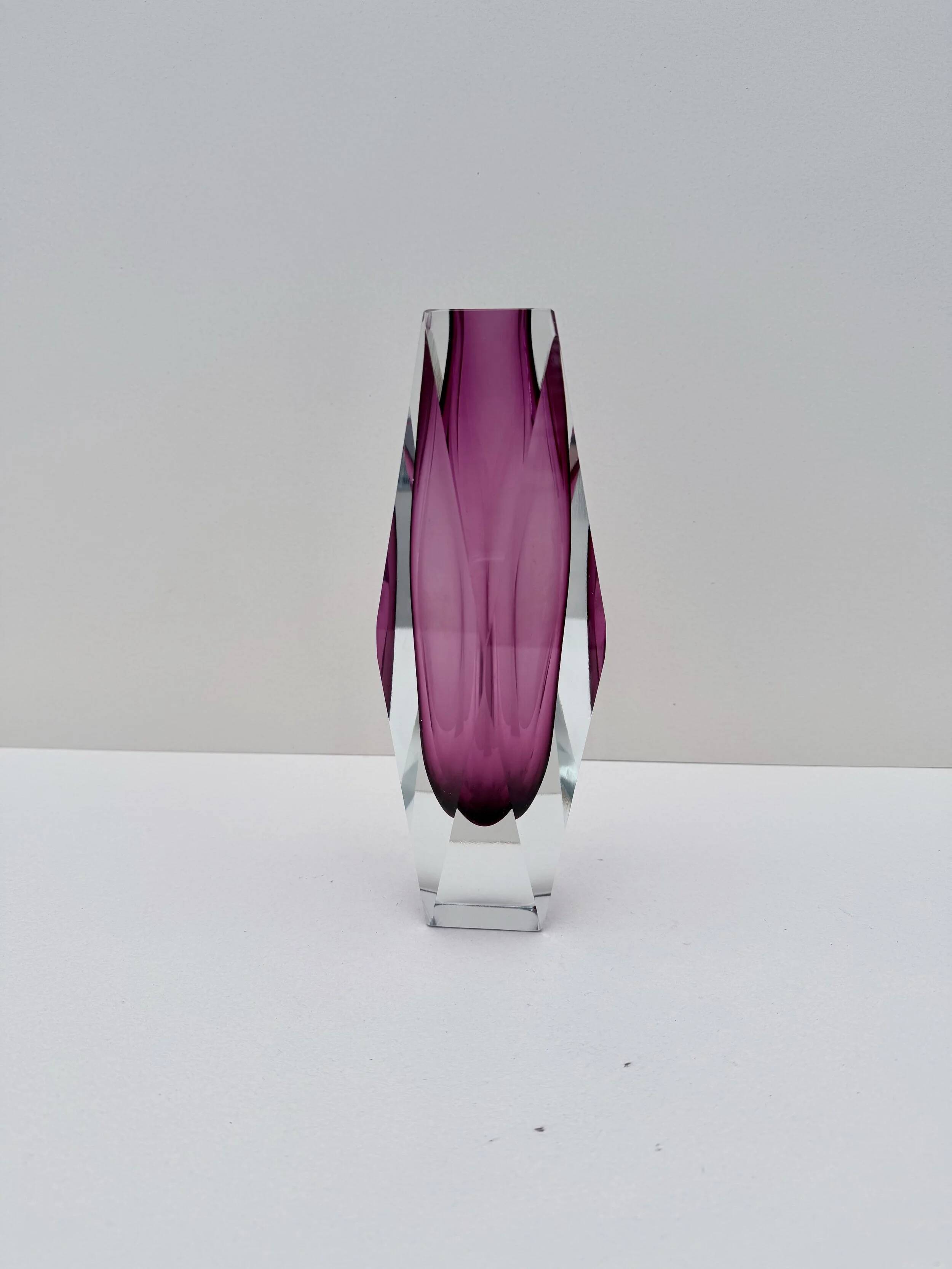 Sommerso vase - Murano blown glass, Italy 1970
