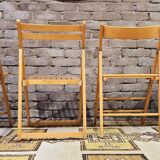 Set de 4 chaises pliantes dépareillées vintage