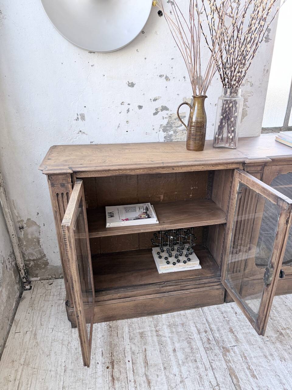 Enfilade display cabinet, solid oak, 1920.