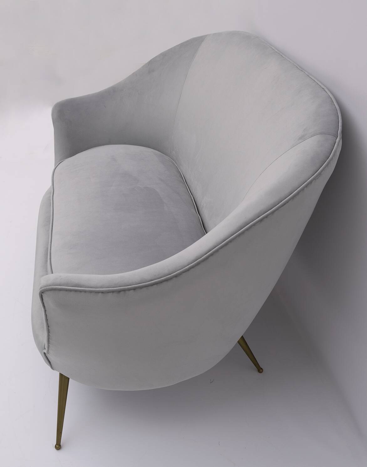 Canapé courbé et deux fauteuils italiens de style mid-century moderne de Federico Munari, 50