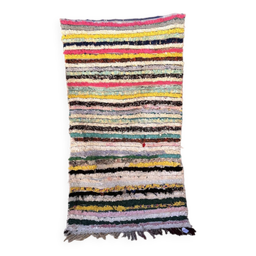 Tapis Marocain Boucherouite coloré - 104 x 196 cm