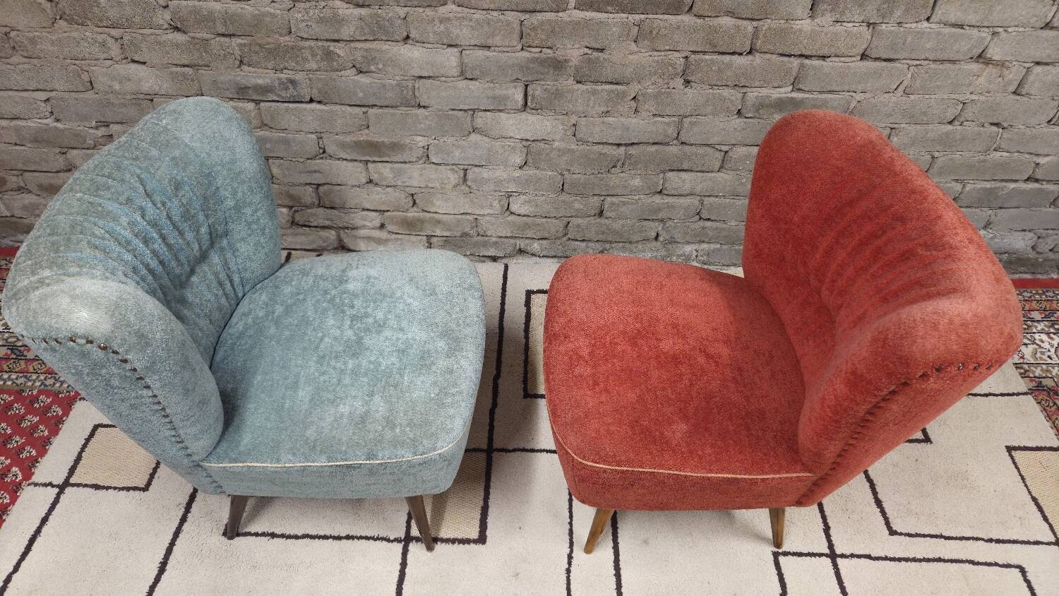 Pair of cocktail armchairs 1960
