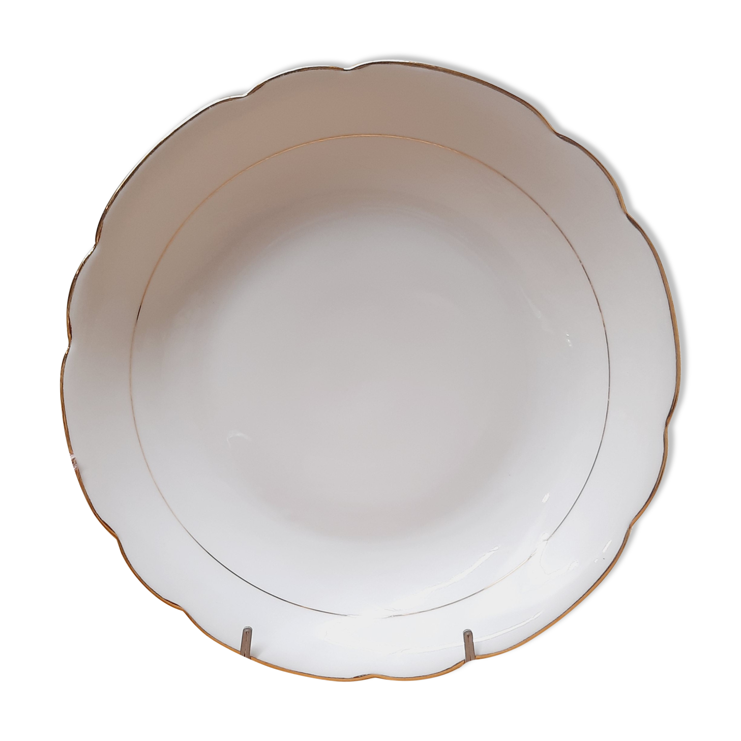 White and gold porcelain bowl