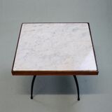 Marble and steel side table