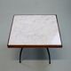 Marble and steel side table