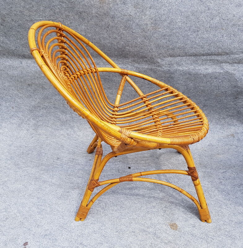 Set de 3 fauteuils rotin corbeille adulte