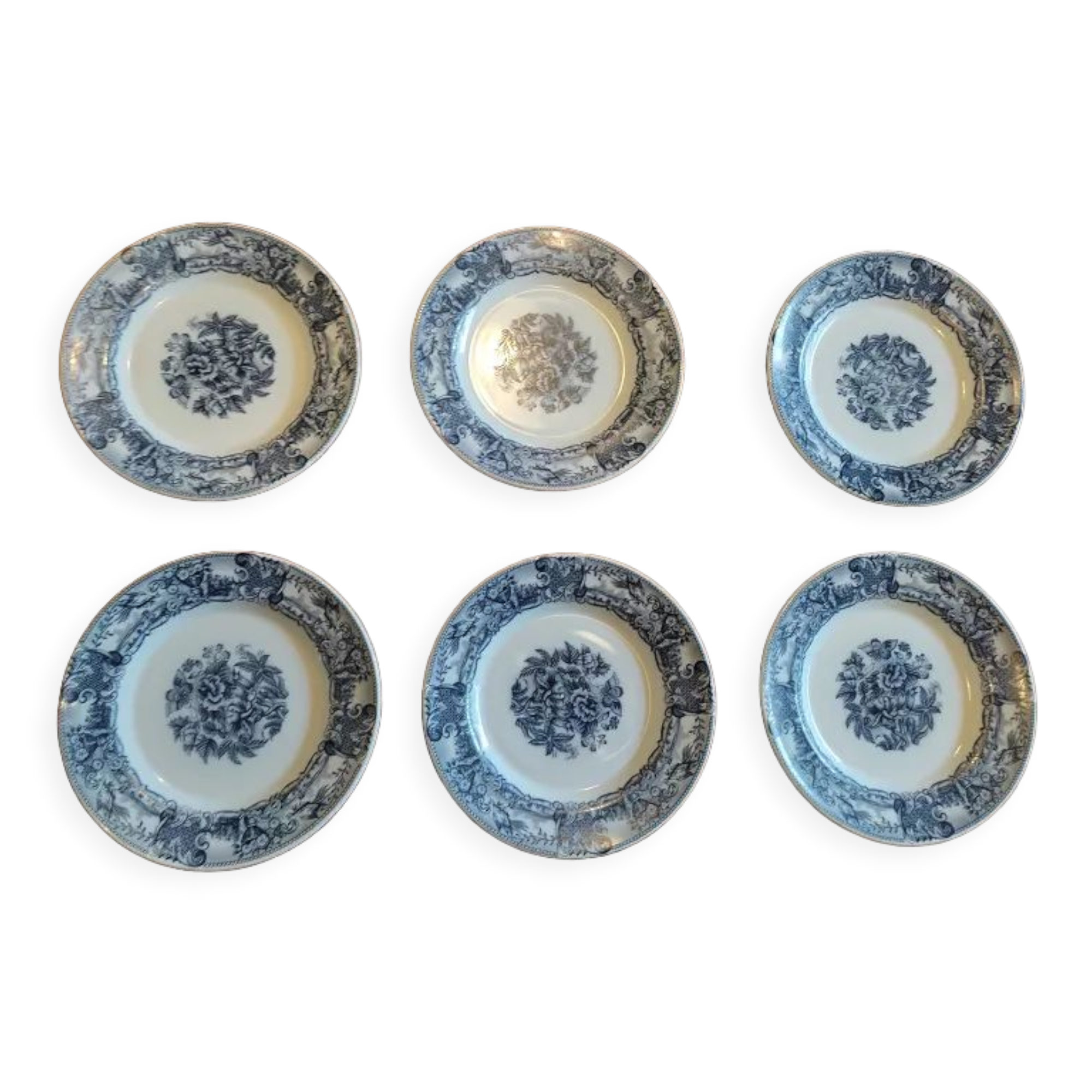 Dessert plates type Arcopal Blue Decor Rivanel