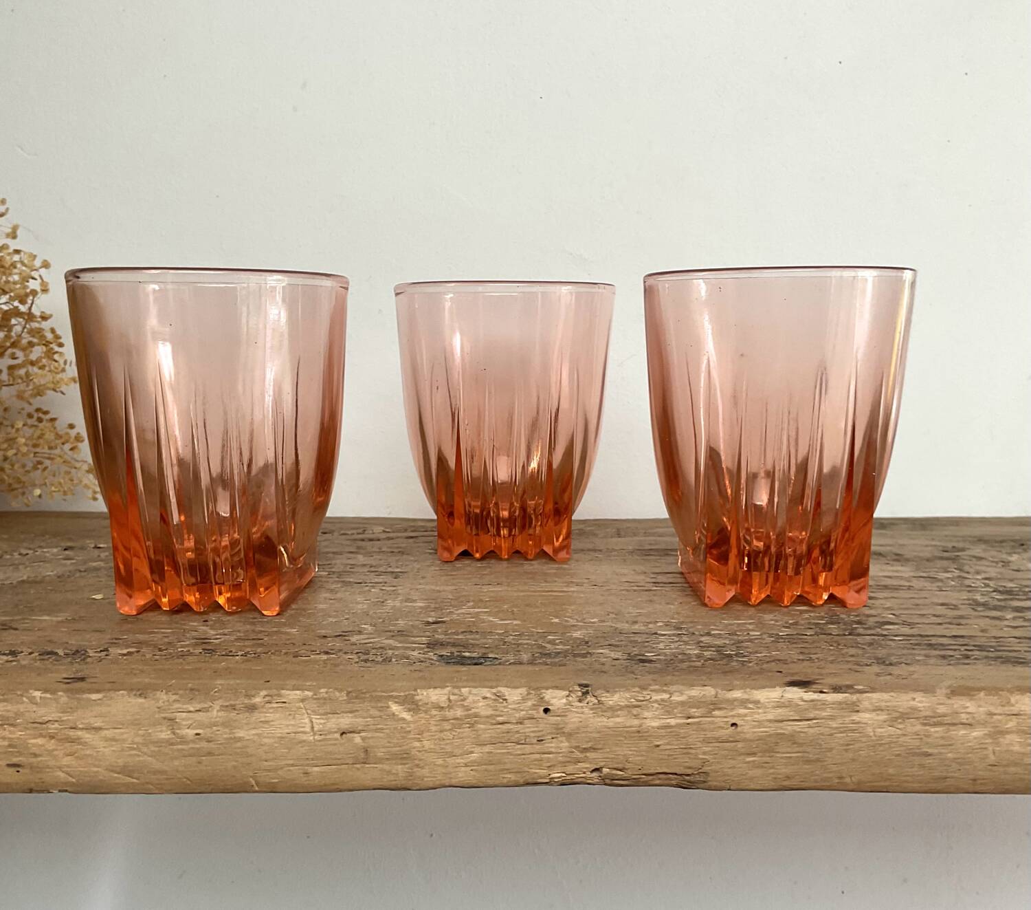 6 verres Rosaline vintage « art déco »