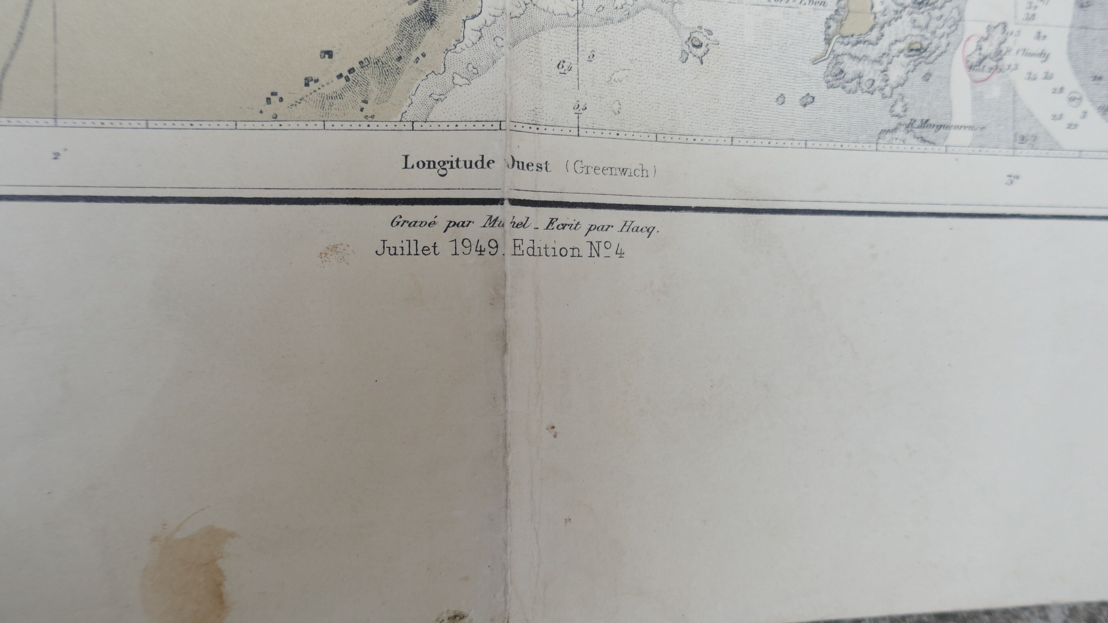 Ancient marine map of the island of Brehat and its surroundings