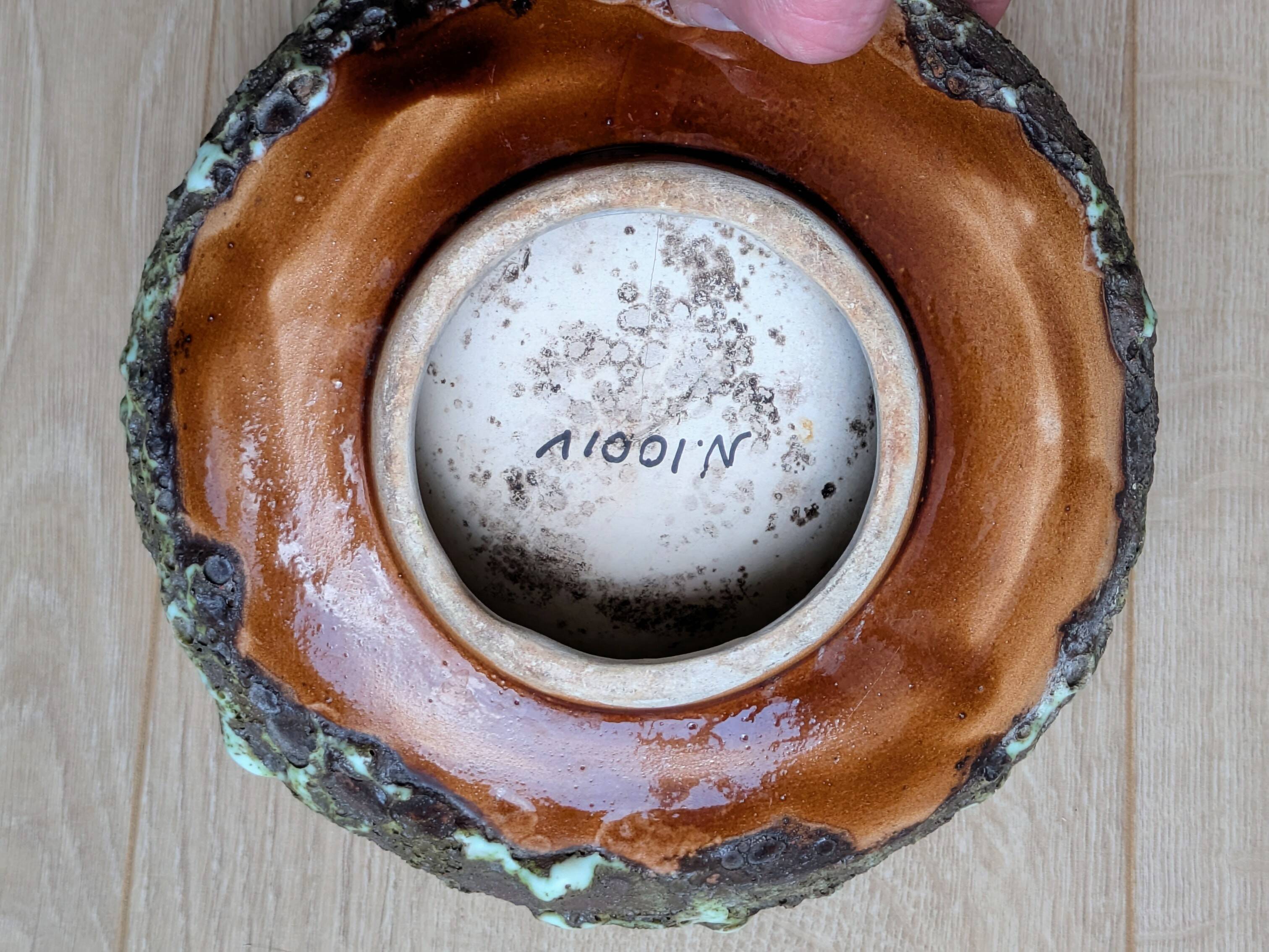 ceramic ashtray – France, 1960s – volcanic enamel