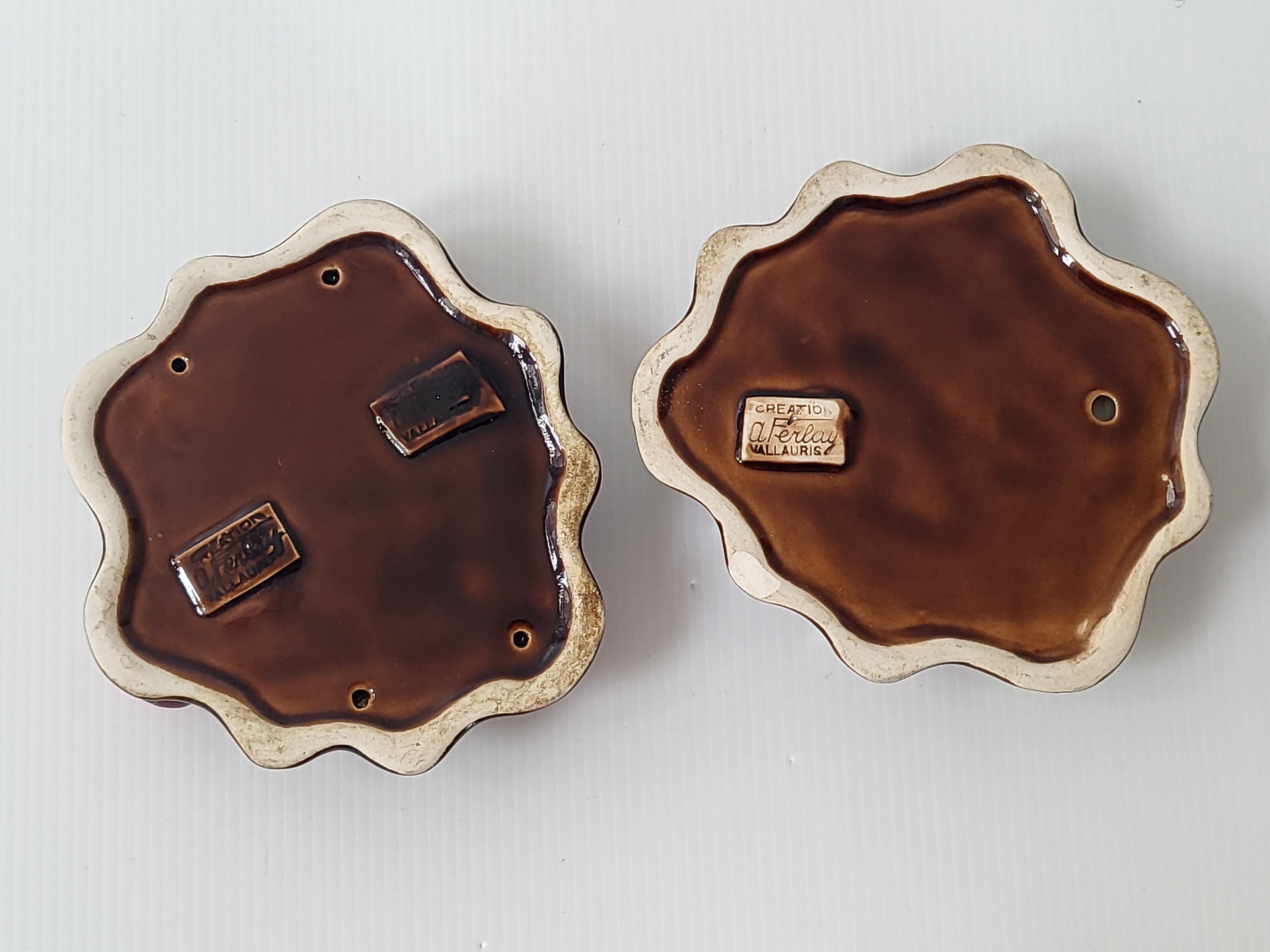 Pair of vintage Vallauris ashtrays 1960