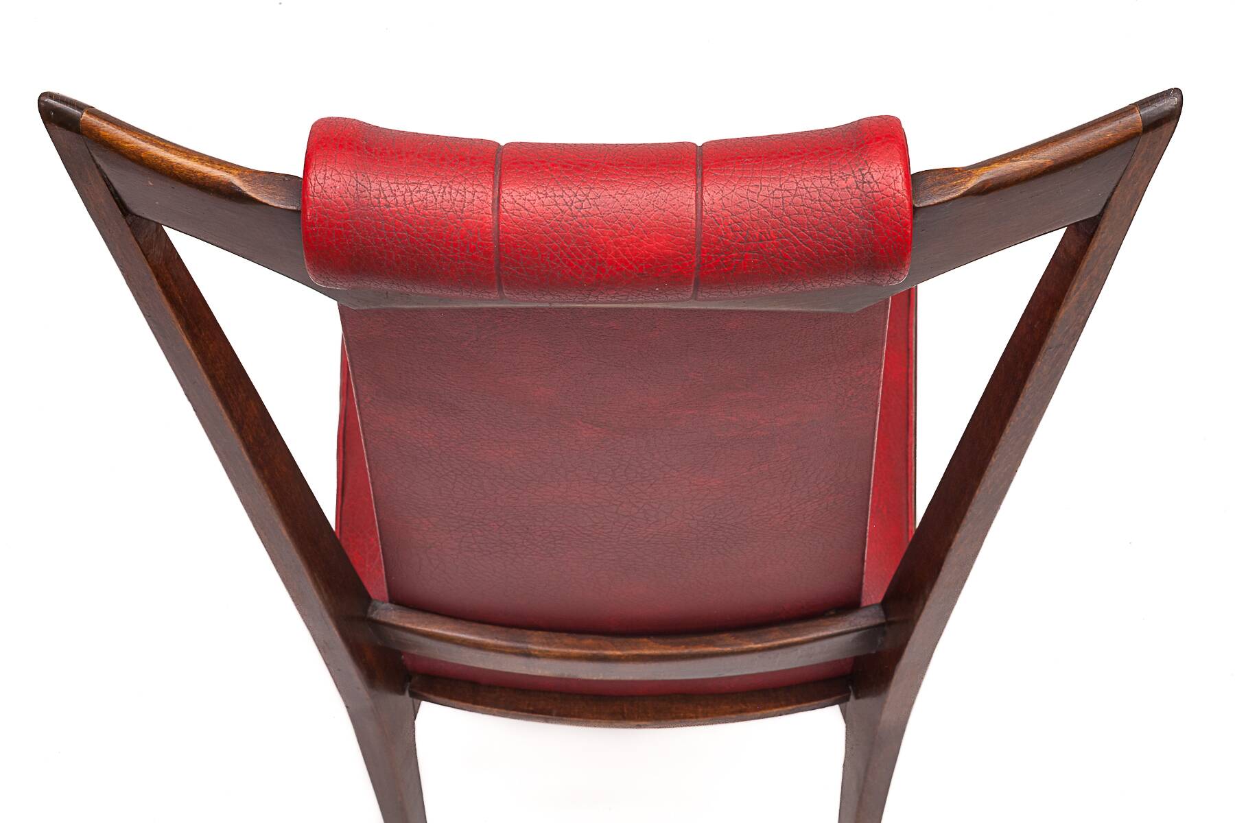 Pair of red Art Deco chairs, 1950