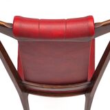 Pair of red Art Deco chairs, 1950