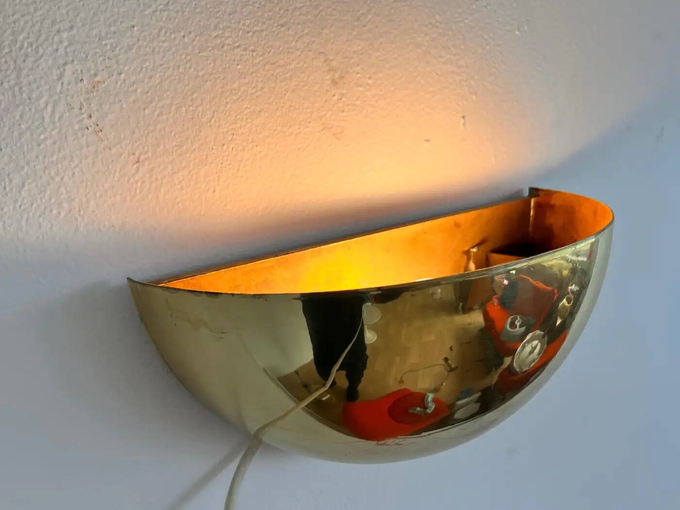 Set of four design midcentury wall brass lamps - Czechoslovakia, 1980s