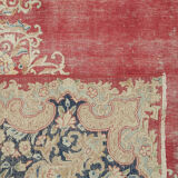 Hand-knotted persian antique 1970s 298 cm x 385 cm beige wool carpet