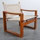 Mid-century mahogany safari chair by Burge Jensen for Bernstorffsminde M-belfabrik