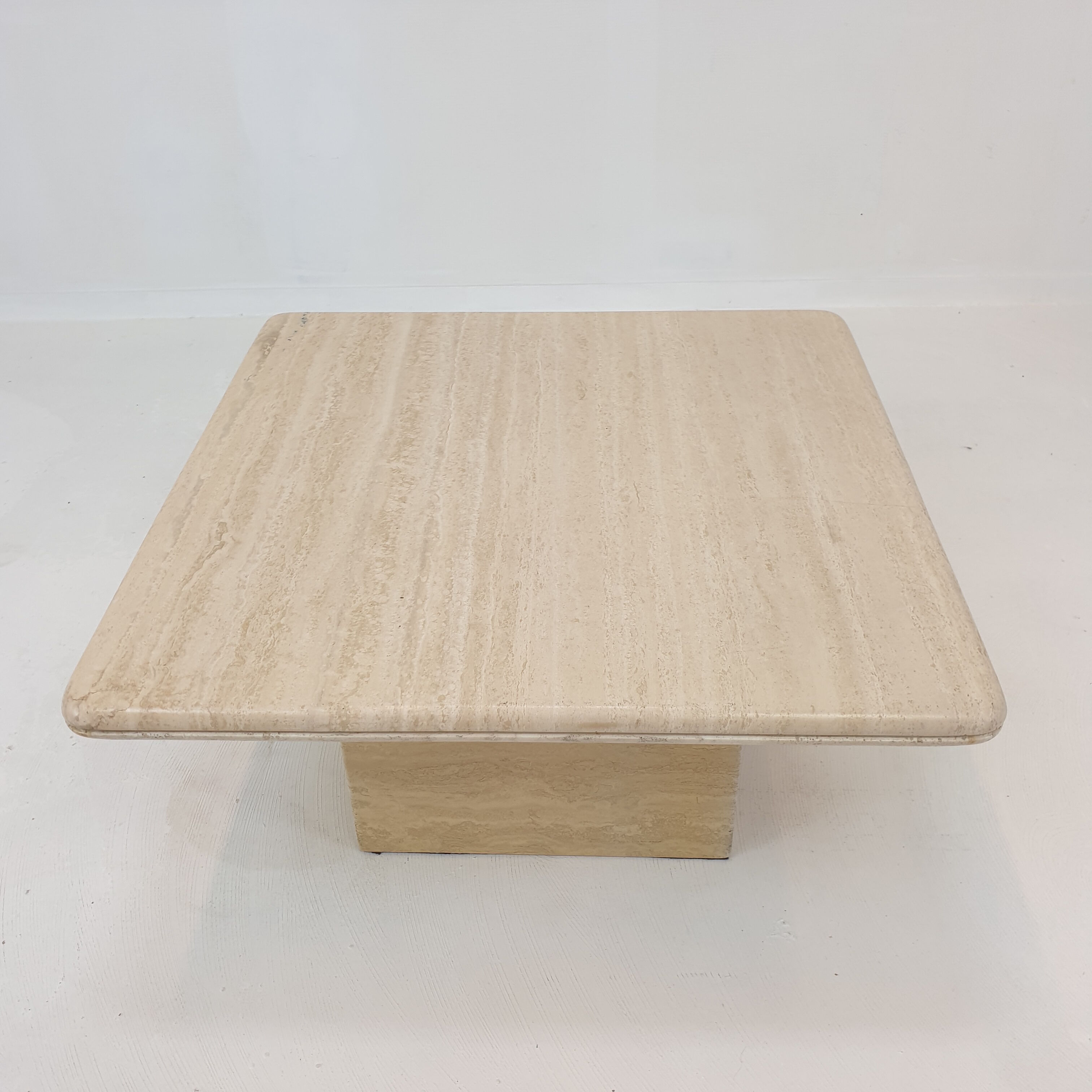Italian travertine coffee table, 1980s