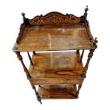 Small three-tiered shelf in mahogany marquetry
