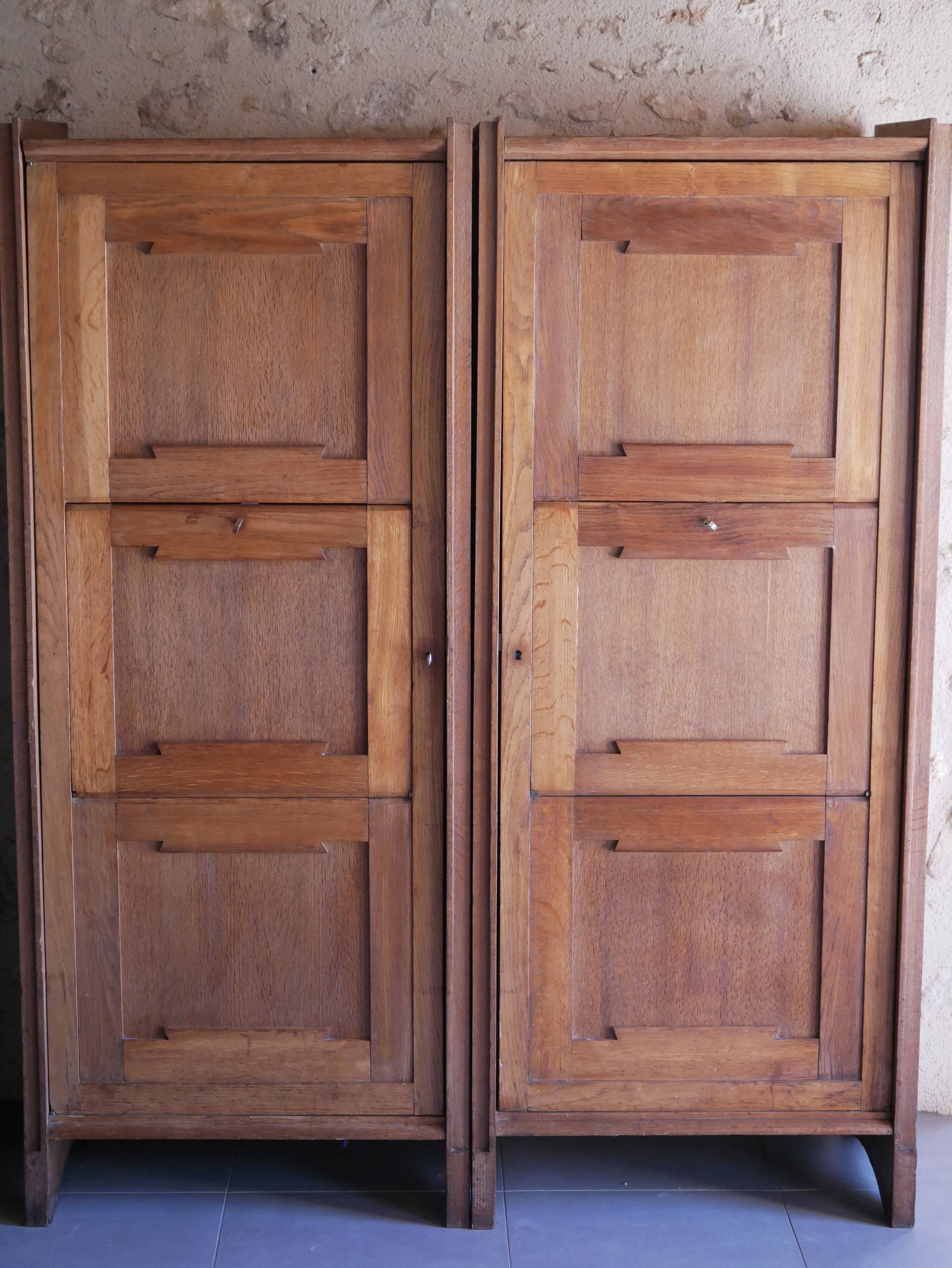 Pair of twin secretary cabinets