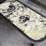 Italian marble and chrome coffee table, 1970s