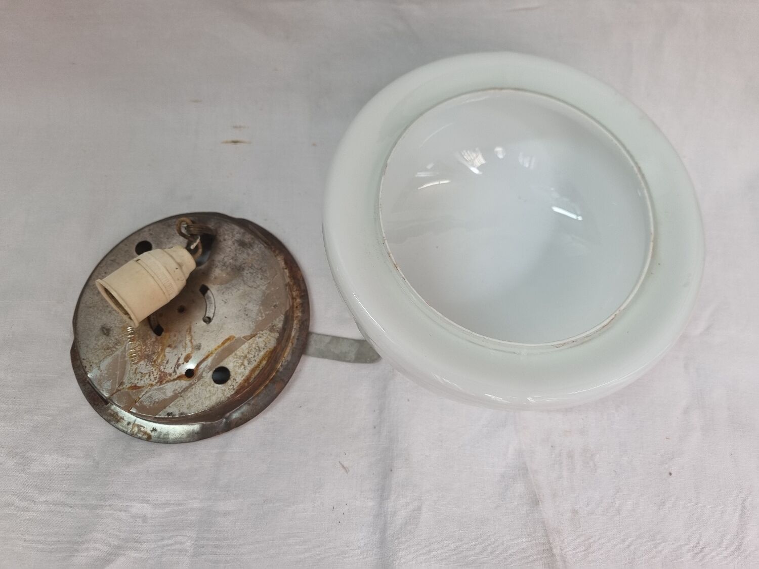 White opaline ceiling lamp